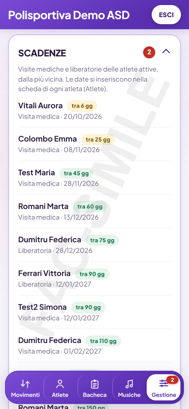 Certificati medici e liberatorie: avvisa il programma, 30 e 7 giorni prima